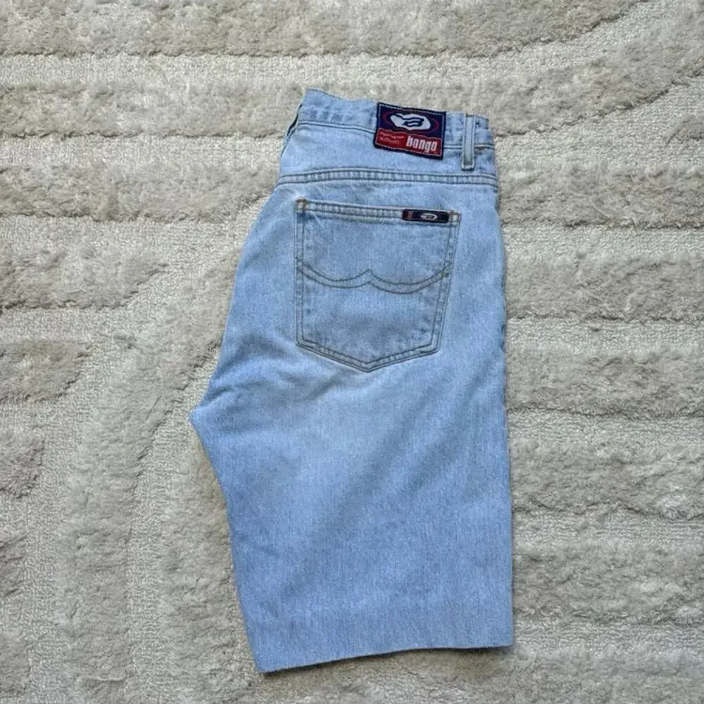 Bongo Light Wash 100% Cotton Long Denim Skater Jorts Shorts Size 9